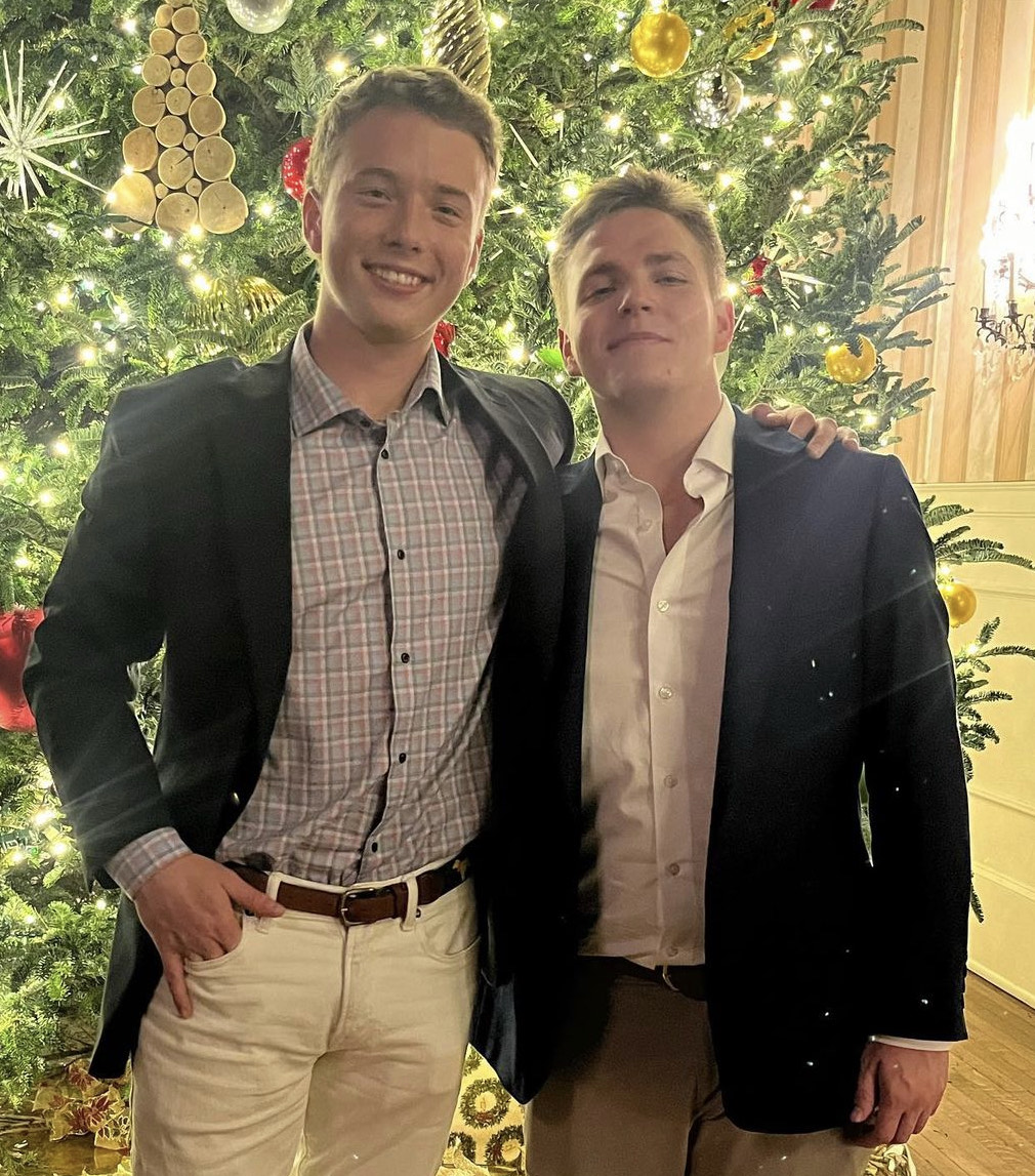 Graham Segars Sepsis Survivor with Friend in front of Christmas Tree